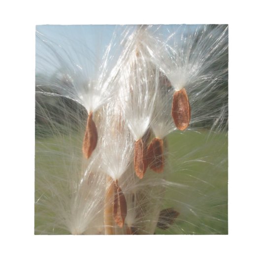 Drijvende Milkweed Seeds Art Print/Graphic Notitieblok (Voorkant)