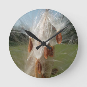 Drijvende Milkweed Seeds Art Print/Graphic Ronde Klok