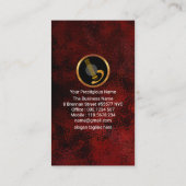 Drijvende Muzieknoten Guitar Riffs Red Grunge Visitekaartje (Achterkant)