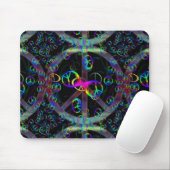 Drijvende Neon Peace Signs Muismat (Met muis)