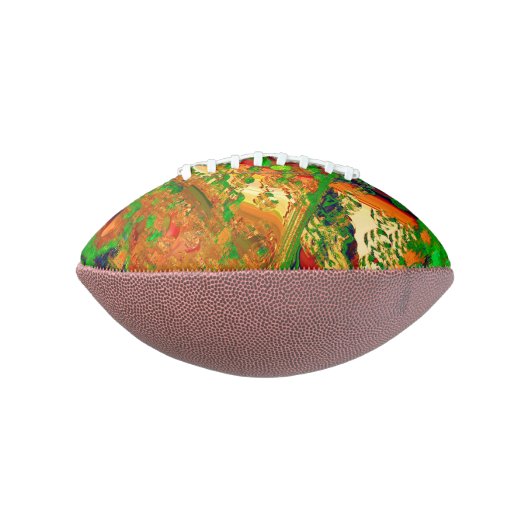 Drijvende of maskerpartij van verf, groen en oranj american football (Gedraaid 90)