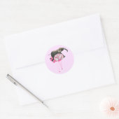 Drijvende Olifant Roze Sticker (Envelop)