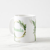 Drijvende olijfboomtakken koffiemok (Voorkant links)