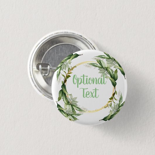 Drijvende olijfboomtakken ronde button 3,2 cm (Voorkant /achterkant)