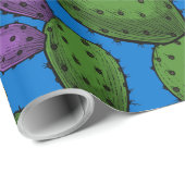 Drijvende opuntia op blauw cadeaupapier (Rol Hoek)