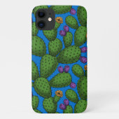 Drijvende opuntia op blauw Case-Mate iPhone case (Achterkant)