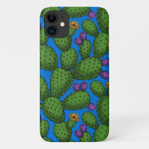 Drijvende opuntia op blauw Case-Mate iPhone case