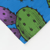 Drijvende opuntia op blauw fleece deken (Hoek)