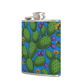 Drijvende opuntia op blauw heupfles (Links)