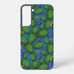 Drijvende opuntia op blauw samsung galaxy hoesje
