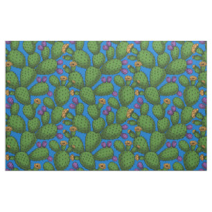 Drijvende opuntia op blauw stof