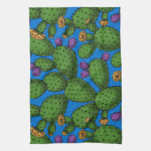 Drijvende opuntia op blauw theedoek (Verticaal)