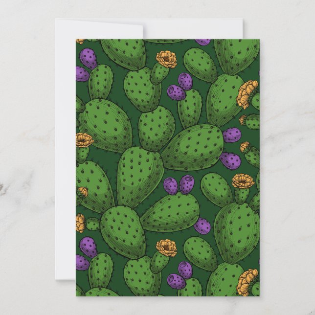 Drijvende opuntia op donkergroen (Voorkant)