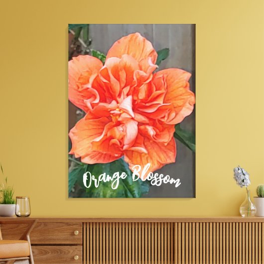 Drijvende Oranje canvas afdrukken (Insitu (Woonkamer))