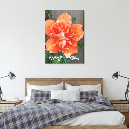 Drijvende Oranje canvas afdrukken (Insitu (Slaapkamer))