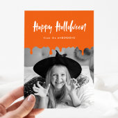 Drijvende Oranje Halloween-fotokaart