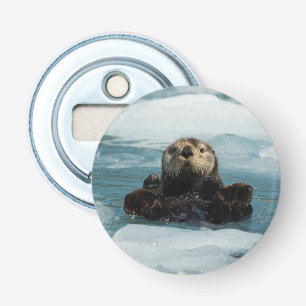 Drijvende otter button flesopener