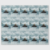 Drijvende otter cadeaupapier (Vlak)