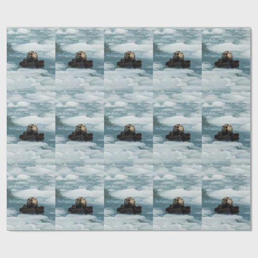 Drijvende otter cadeaupapier (Vlak)