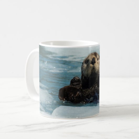 Drijvende otter koffiemok (Voorkant links)