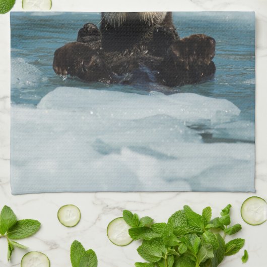Drijvende otter theedoek (Gevouwen)