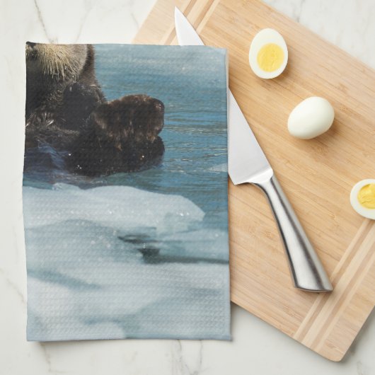 Drijvende otter theedoek (Quarter Fold)