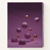 Drijvende Paarse en gouden bollen Notitieboek (Achterkant)