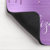 Drijvende Paarse Glitter Monogram Muismat (Hoek)