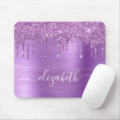 Drijvende Paarse Glitter Monogram Muismat (Met muis)