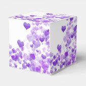 Drijvende paarse harten, voorloopdoos bedankdoosjes (Achterkant)