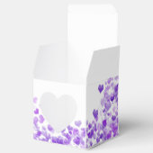 Drijvende paarse harten, voorloopdoos bedankdoosjes (Geopend)
