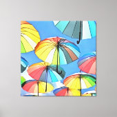 Drijvende Paraplu Hemel Whimsical Parasols Kunst Canvas Afdruk (Voorkant)