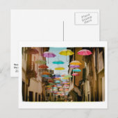 drijvende paraplu's briefkaart (Voorkant / Achterkant)