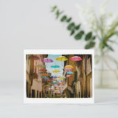 drijvende paraplu's briefkaart (Staand voorkant)