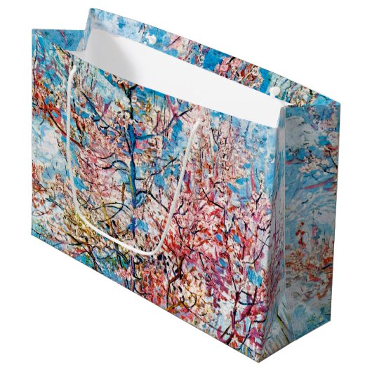Drijvende perzikboom, Van Gogh Large Gift Bag Groot Cadeauzakje (Voorkant Gekanteld)