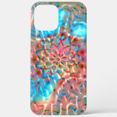 Drijvende perziken en aqua onder gehammerd glas Case-Mate iPhone case (Achterkant)