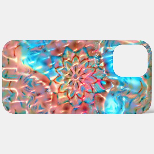 Drijvende perziken en aqua onder gehammerd glas Case-Mate iPhone case (Achterkant / Rechts)