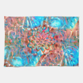 Drijvende perziken en aqua onder gehammerd glas theedoek (Horizontaal)