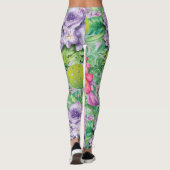 🌸 🌺 Drijvende pickleball-patroon XXL afdrukken Leggings (Achterkant)