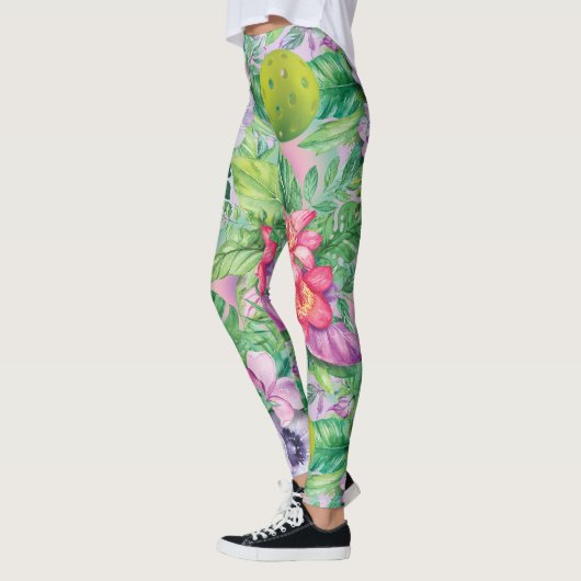 🌸 🌺 Drijvende pickleball-patroon XXL afdrukken Leggings (Links)