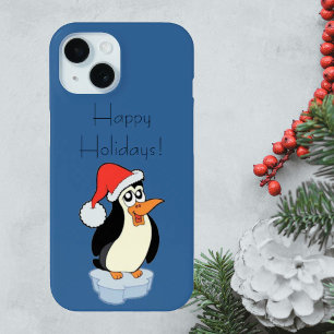 Drijvende Pinguïn IJsberg Prettige Feestdagen iPhone 15 Case