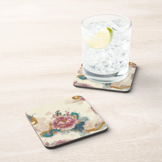 drijvende pioen bier onderzetter (Rechterzijde)