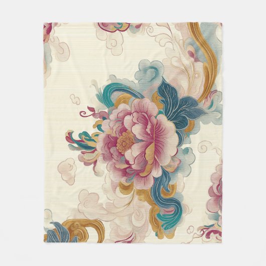 drijvende pioen fleece deken (Voorkant)