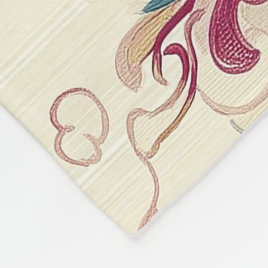 drijvende pioen fleece deken (Hoek)