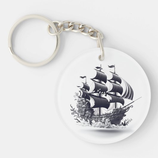 Drijvende piraatschepen sleutelhanger (Voorkant)