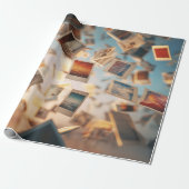 Drijvende Polaroidherinneringen Cadeaupapier (Uitgerold)