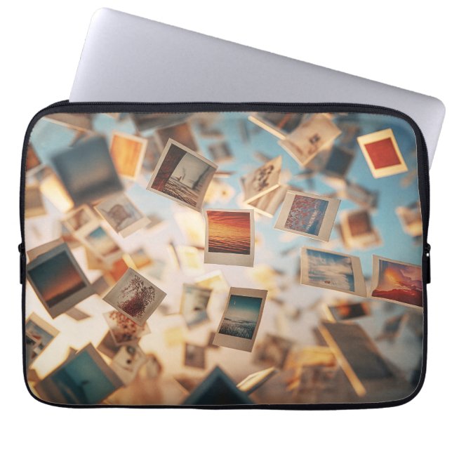 Drijvende Polaroidherinneringen Laptop Sleeve (Voorkant)
