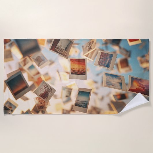 Drijvende Polaroidherinneringen Strandlaken (Voorkant)
