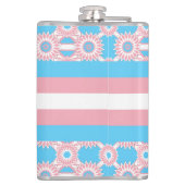 Drijvende pridevlag met blauw bloempatroon heupfles (Achterkant)