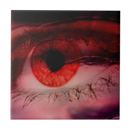 Drijvende Red Eye Art Tegeltje (Voorkant)
